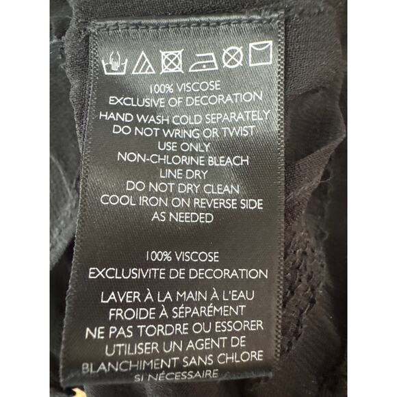 Kimchi Blue Whimsy Boho Glam Black Beaded Tassel Crop Top Open Back Large - Picture 7 of 8